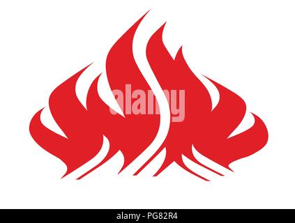 Feuer Symbol, Illustration. EPS 8 Vektorgrafik, auf weißem Hintergrund. Stock Vektor