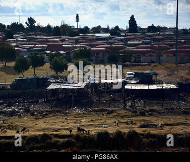 Slum in SoWeTo, Südafrika Stockfoto