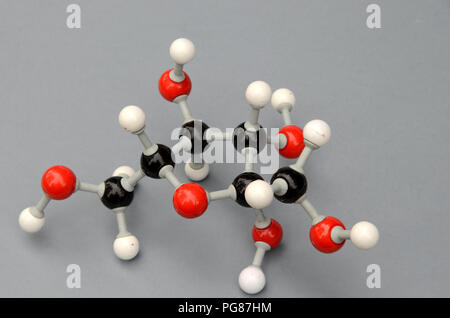 Molekülmodell von Fructose Stockfoto