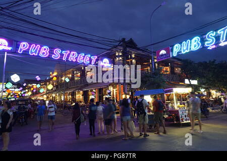 Pub Street in Siam Reap, Kambodscha Stockfoto