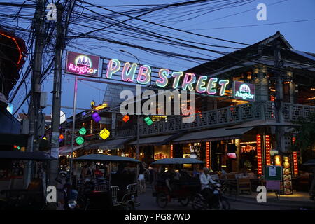 Pub Street in Siam Reap, Kambodscha Stockfoto