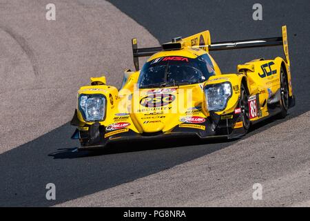 Bowmanville, KÖNNEN., 08. Jul 2018. 8. Juli 2018. Die Zahl 85 ORECA LMP2, angetrieben durch das Team von Simon Trummer und Robert Alon, in dem Prototyp Serie, betritt die geschwungenen rechts abbiegen 1 am 08 Juli, 2018 Canadian Tire Motorsport Park während der Mobil1 Sportwagen Grand Prix Wochenende. Credit: Victor Biro/ZUMA Draht/Alamy leben Nachrichten Stockfoto