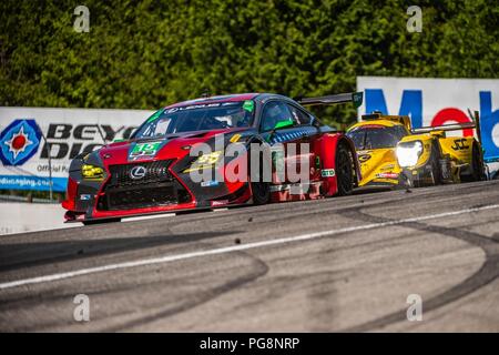 Bowmanville, KÖNNEN., 08. Jul 2018. 8. Juli 2018. Die Zahl 15 Lexus RC F GT3, angetrieben durch das Team von Jack Hawksworth und David Heinemeier Hansson, in der GT Daytona Serie, navigieren Sie die Haarnadel Nummer 5 Moos Ecke am 08 Juli, 2018 Canadian Tire Motorsport Park während der Mobil1 Sportwagen Grand Prix Wochenende. Credit: Victor Biro/ZUMA Draht/Alamy leben Nachrichten Stockfoto