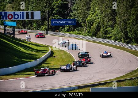 Bowmanville, KÖNNEN., 08. Jul 2018. 8. Juli 2018. Das Feld macht ihren Weg durch die inkonsequente Drehen 6 am 08 Juli, 2018 Canadian Tire Motorsport Park während der Mobil1 Sportwagen Grand Prix Wochenende. Credit: Victor Biro/ZUMA Draht/Alamy leben Nachrichten Stockfoto