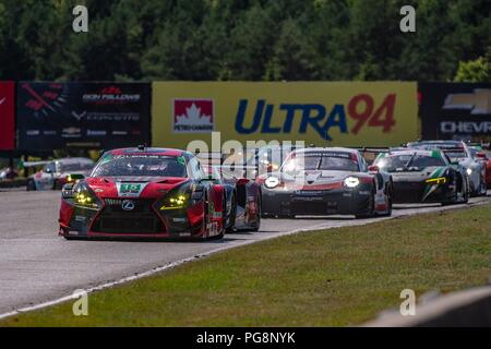 Bowmanville, KÖNNEN., 08. Jul 2018. 8. Juli 2018. Die Zahl 15 Lexus RC F GT3, angetrieben durch das Team von Jack Hawksworth und David Heinemeier Hansson, Daytona in der GT-Serie, und das Feld kommen außer der Reihe 10 und der Run auf die Start-Ziel-Linie am 08 Juli, 2018 Canadian Tire Motorsport Park während der Mobil1 Sportwagen Grand Prix Wochenende. Credit: Victor Biro/ZUMA Draht/Alamy leben Nachrichten Stockfoto