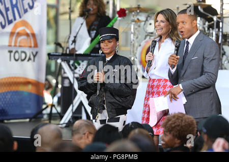 New York, USA. 24. Aug 2018. Janelle Monae führt auf der NBC Today Show als Teil der Citi Konzertreihe am 24. August 2018 in New York City Quelle: MPA/Alamy leben Nachrichten Stockfoto