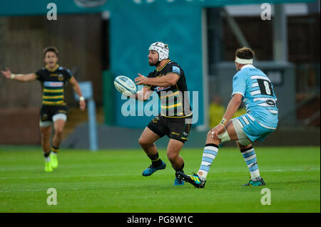 Northampton, Großbritannien. 24. August 2018. Heinrich Brussow von Northampton Heiligen während der Vor Saisonbeginn freundliches Spiel zwischen Northampton Saints und Glasgow Krieger am Franklin's Gardens. Credit: atsportphoto/Alamy leben Nachrichten Stockfoto