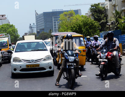 Verkehr in Chennai, Indien. Stockfoto