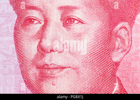 Mao Zedong auf chinesische hundert Yuan Banknote. Hochauflösendes Foto. Stockfoto