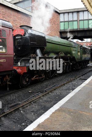 Fliegende Dampflokomotive von Scotsman auf der East lancashire Heritage Railway in Bury lancashire uk Stockfoto
