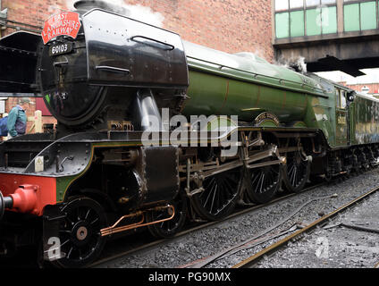 Fliegende Dampflokomotive von Scotsman auf der East lancashire Heritage Railway in Bury lancashire uk Stockfoto