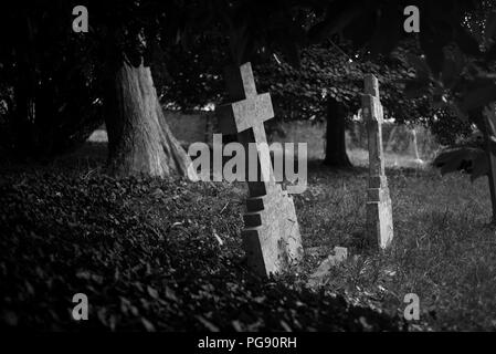 Thaxted Kirche Friedhof Friedhof, Essex, England, UK. Aug 2018 Stockfoto