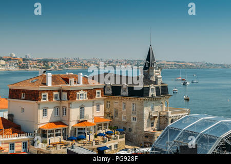 Palacio Seixas in Cascais, eines der berühmtesten Gebäude in Cascais. Am Anfang des XX Jahrhunderts gebaut Stockfoto