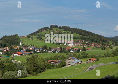 Panoramablick über Missen-Wilhams, Allgäu, Bayern, Deutschland Stockfoto