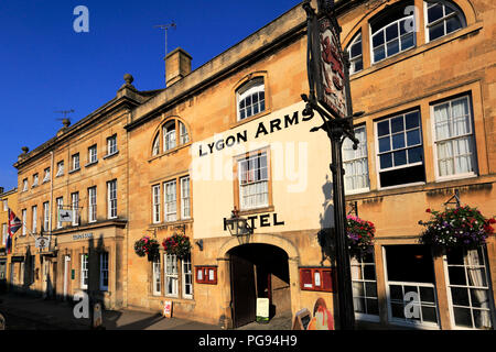 The Lygon Arms Hotel, Chipping Campden, Gloucestershire Cotswolds, England, Großbritannien Stockfoto