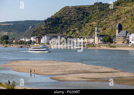 Burg Katz, oberhalb von St. Goarshausen, Rheingau, im UNESCO-Welterbe Oberes Mittelrheintal Stockfoto