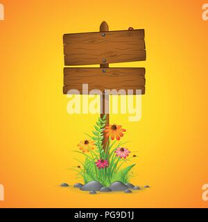 Holz- singen Frühling gelb Hintergrund Vektor-illustration EPS 10. Stock Vektor