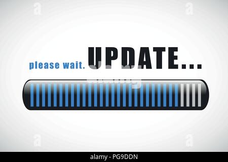 Blue update software Bitte warten Vektor-illustration EPS 10. Stock Vektor