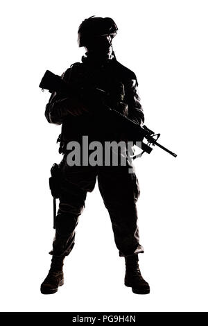 Moderne Armee infanterist Low Key studio Shoot Stockfoto