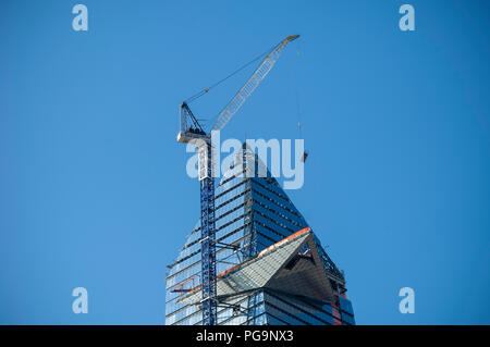 30 Hudson Yards, zeigen die auskragenden Aussichtsplattform im Bau, in Hudson Yards in New York am Donnerstag, 23. August 2018. (© Richard B. Levine) Stockfoto