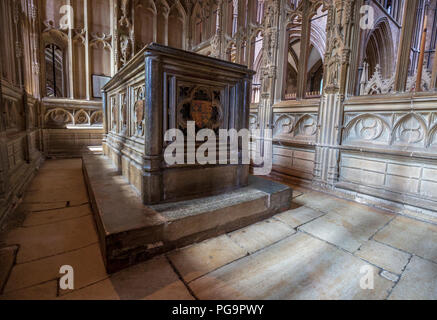 Das Grab von Prinz Arthur, ältester Sohn von Heinrich VII. Im chantry in der Worcester Cathedral, England Stockfoto