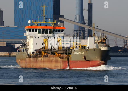 Die schwimmbagger Strandway am 27. Juli 2018 im Hafen von Rotterdam. Stockfoto