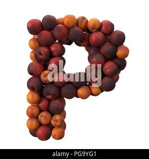 P schreiben gefüllt durch peachs. realistische 3D-Darstellung Stockfoto