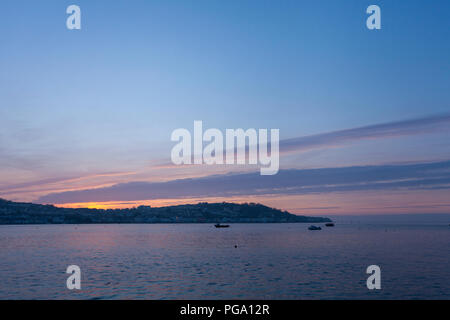 Blick auf appledore von instow Beach in North Devon während des Sonnenuntergangs. Stockfoto