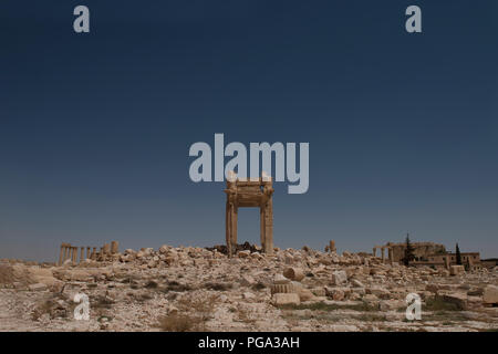 Dieses Bild zeigen, was bleibt vom Tempel des 'bel' in Palmyra-Syria Stockfoto