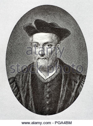 François Rabelais Portrait 1483 und 1494-1553 war eine französische Renaissance Schriftsteller, Arzt, Renaissance Humanisten, Mönch und der griechische Gelehrte, antike Abbildung von 1880 Stockfoto