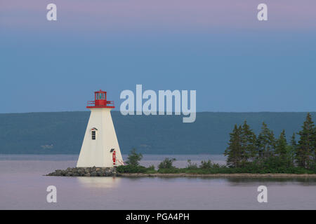 Die kidston Island Lighthouse in Baddeck, Nova Scotia Stockfoto