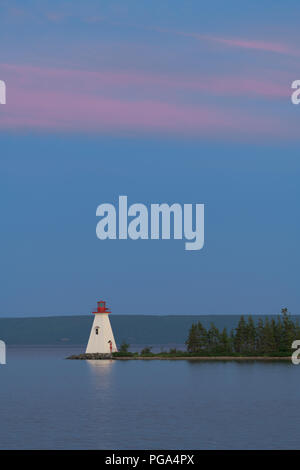 Die kidston Island Lighthouse in Baddeck, Nova Scotia Stockfoto