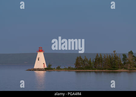 Die kidston Island Lighthouse in Baddeck, Nova Scotia Stockfoto