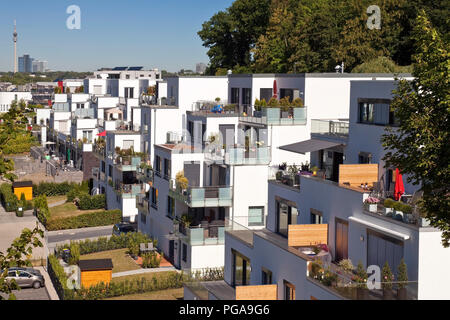 Wohnanlage am Phoenix See, Dortmund, Ruhrgebiet, Nordrhein-Westfalen, Deutschland Stockfoto