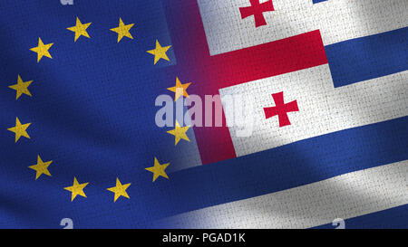 Europäische Union und Adscharien Flags - zwei Flags zusammen - EU Stockfoto