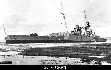 August 1922 - HMS Raleigh Strandete am Punkt Amour Labrador. Stockfoto