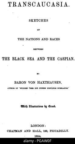 August von haxthausen. Transkaukasien. Deckblatt. Stockfoto