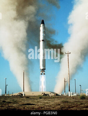 Eine LGM-25 C Titan-II-Rakete gestartet. Stockfoto