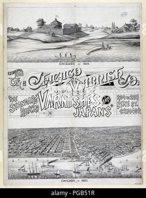 Chicago im Jahre 1833. Chicago 1883 Stockfoto