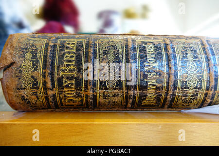 Antik Leder Bibel Stockfoto