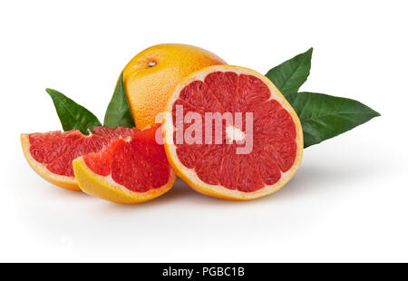 Grapefruit isoliert auf weißem Hintergrund mit Beschneidungspfad Stockfoto