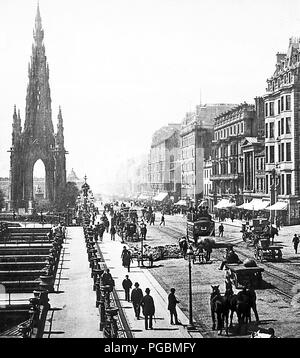 Die Princes Street, Edinburgh, Viktorianischen Periode Stockfoto