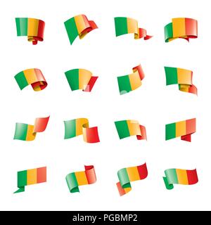 Mali Flagge, Vektor, Abbildung auf einem weißen Hintergrund. Stock Vektor