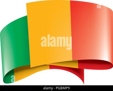 Mali Flagge, Vektor, Abbildung auf einem weißen Hintergrund. Stock Vektor