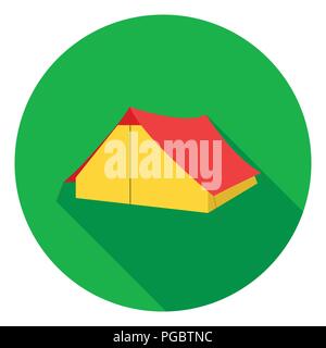Touristische Hütte Symbol im flachen Stil auf weißem Hintergrund. Camping symbol Vektor Illustration. Stock Vektor