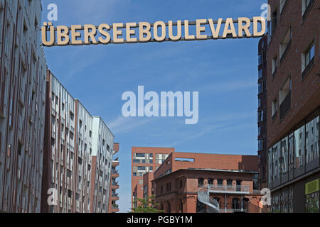 Ueberseeboulevard, HafenCity, HafenCity (Hafen City), Hamburg, Deutschland Stockfoto