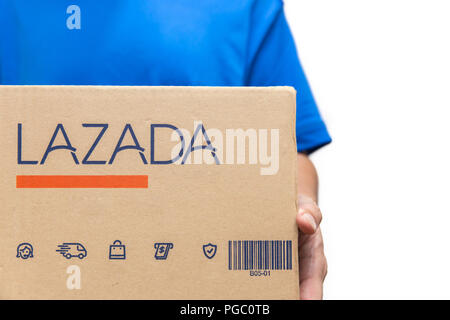 Lazada Online shopping Unternehmen populärste in südostasiatischen Land und Thailand ist die beste E-Commerce- und Versand von Alibaba Group. 14. Aug. Stockfoto