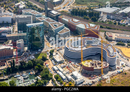 Baustelle für den Neubau eines Büro- und Geschäftshaus 'Float' Holz Straße in Düsseldorf, Trivage head Office, Port, Düsseldorf, R Stockfoto