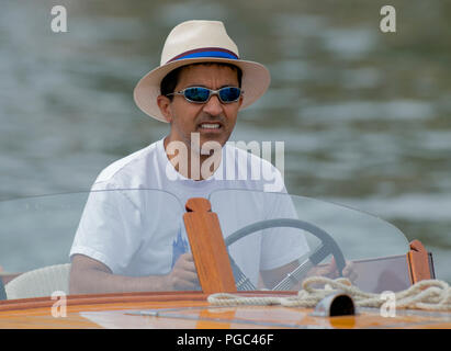 Henley auf Themse, ENGLAND, 06.07.2014, Henley Royal Regatta, Neil CHUGANI, Fahren eine Regatta starten, © Peter SPURRIER Stockfoto