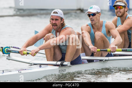 Henley auf Themse, ENGLAND, 05.07.2015, Henley Royal Regatta, australischen Konkurrenten, umgekehrt, Kappe, Kappen, und Visor, © Peter SPURRIER Stockfoto